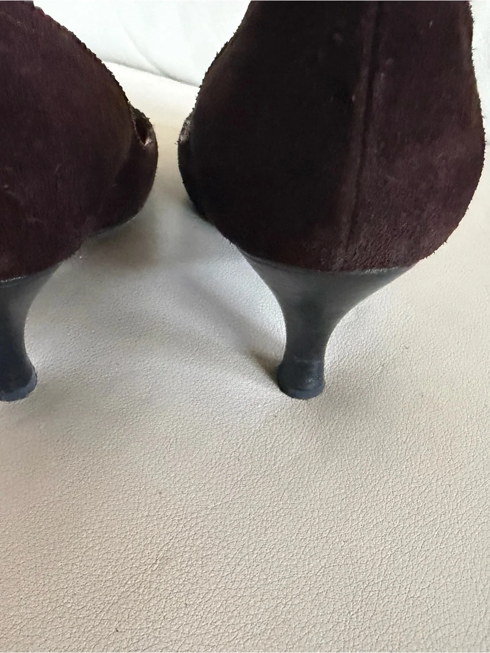 Giorgio Armani Dark Brown Suede Pointed Toe Pumps with Front Tie